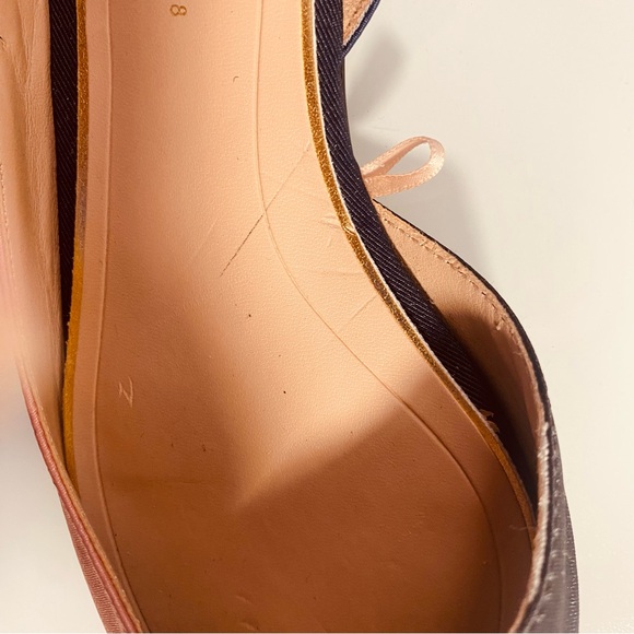 Zara Satin Fabric Black/ Peach/Navy Color Block  loafers EU 38 Size 71/2M - Picture 13 of 14